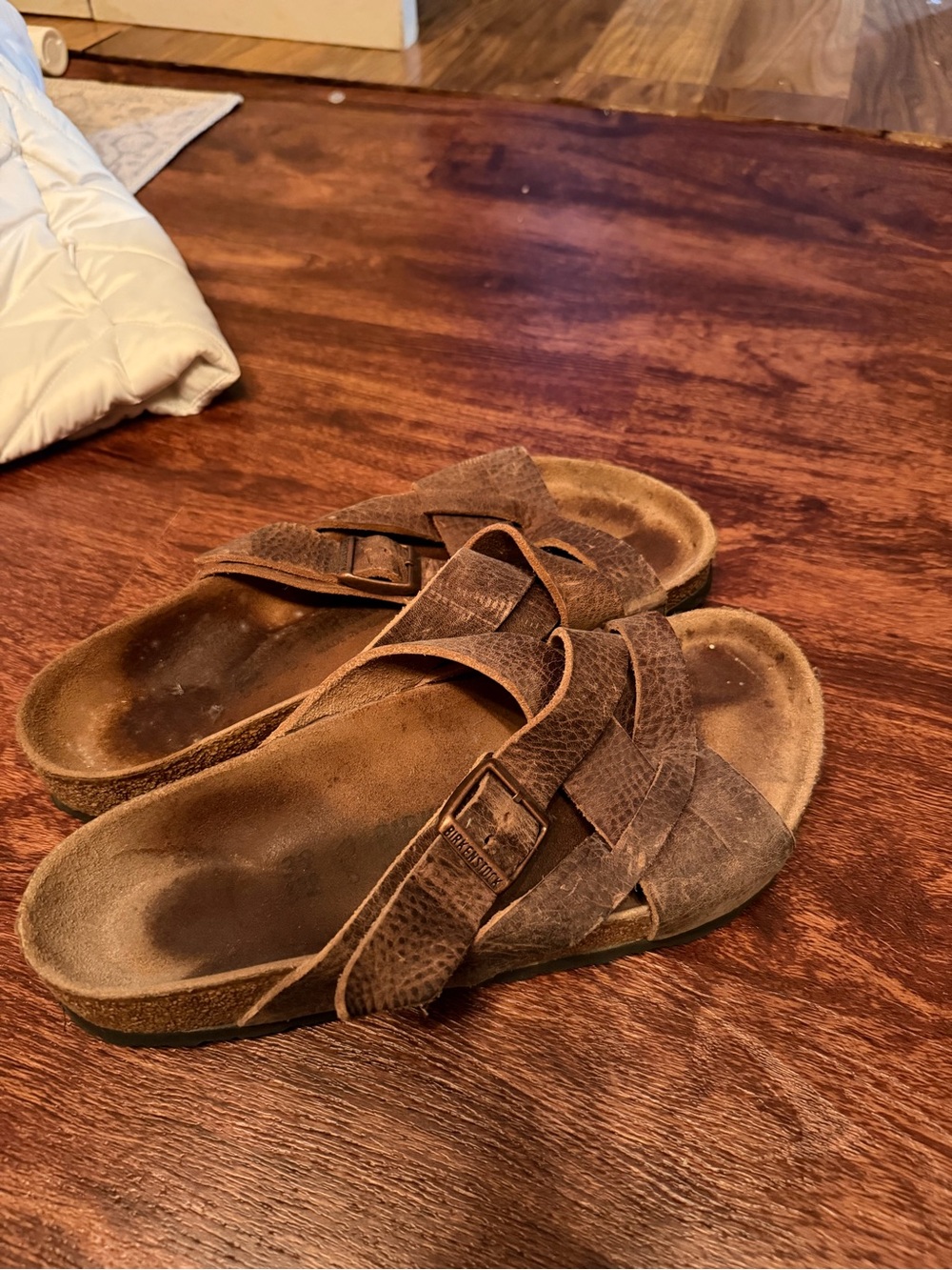 Birkenstock Brown Suede Cross-Strap Sandals